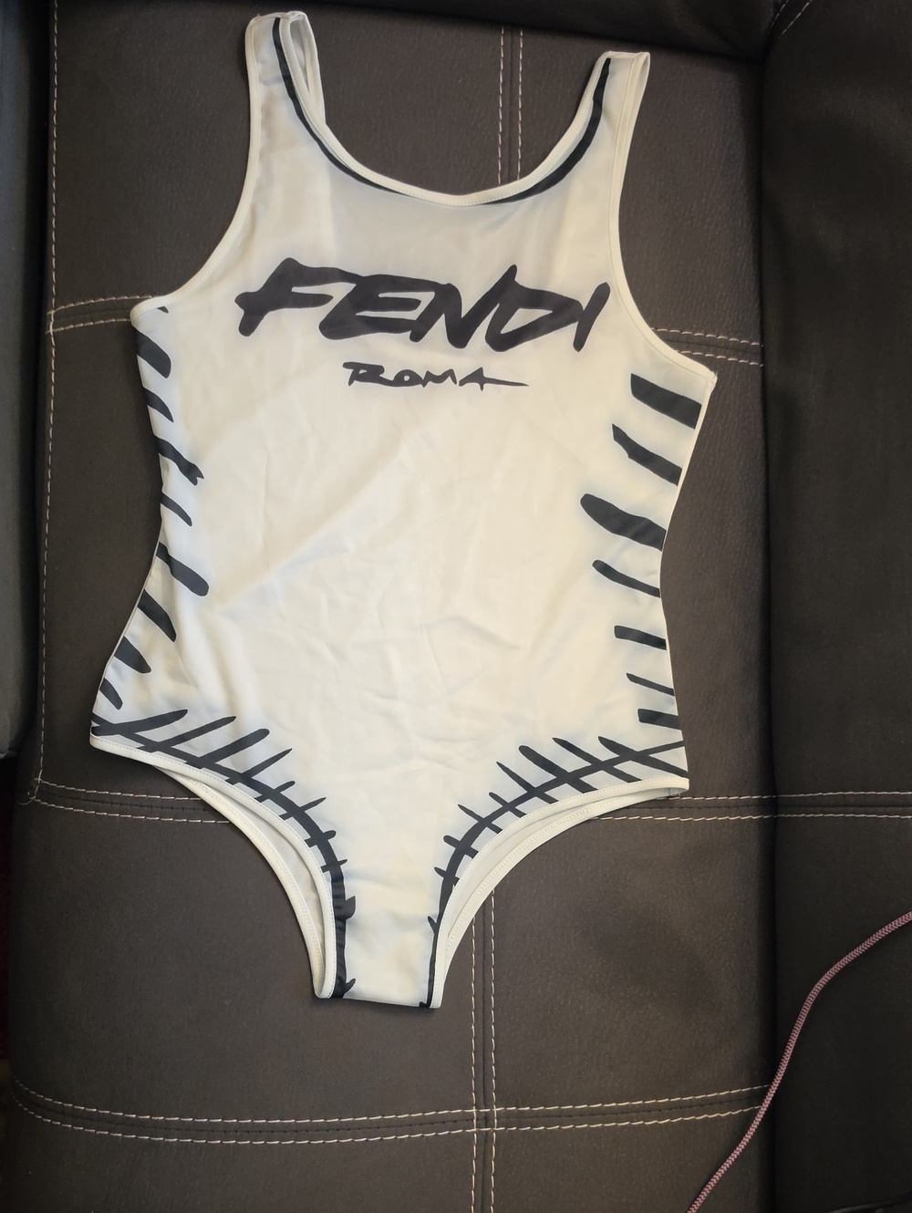 Fendi White Body with Black Graphic Logo